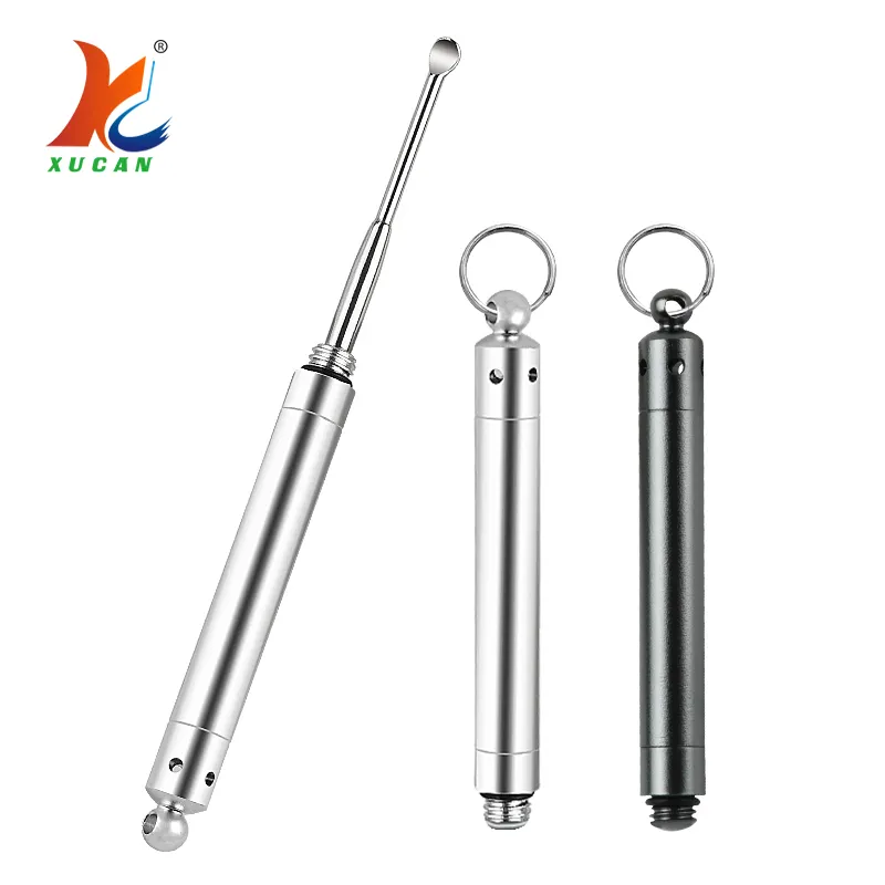 Curette à tête unique en aluminium, baril en acier inoxydable, cuillère à oreille, outil de choix d'oreille