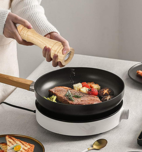 Moulin à poivre manuel en bois de caoutchouc avec rotor en céramique, réglable pour épices - Product Image 5