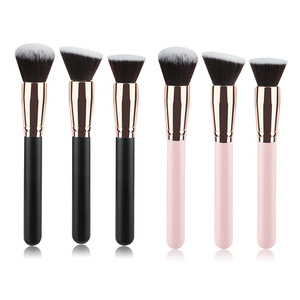 Makeup Brush Set Flat Synthetic Hair <b>Foundation</b> Face Makeup Tools Plastic Handle Ferrule Design - Product Image 2