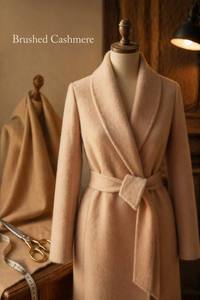 PRETTY STEPS <span class=keywords><strong>Manteau</strong></span> <span class=keywords><strong>long</strong></span> beige en laine tissée respirante pour <span class=keywords><strong>femme</strong></span>, avec ceinture, col châle, vêtement d'extérieur d'hiver à <span class=keywords><strong>capuche</strong></span>, style décontracté - Product Image 6
