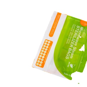 Sac de cuisson vapeur <span class=keywords><strong>micro</strong></span>-ondable personnalisé pour aliments sac à fermeture éclair stérilisateur haute température pour biberon - Product Image 3