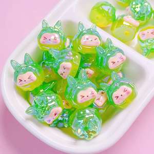 2025 The Popular Explosion Cartoon <b>Resin</b> Jelly Gradual Change Kiki Straight Hole <b>Pine</b> Beads DIY Mobile Phone Chain Acrylic Beads - Product Image 4