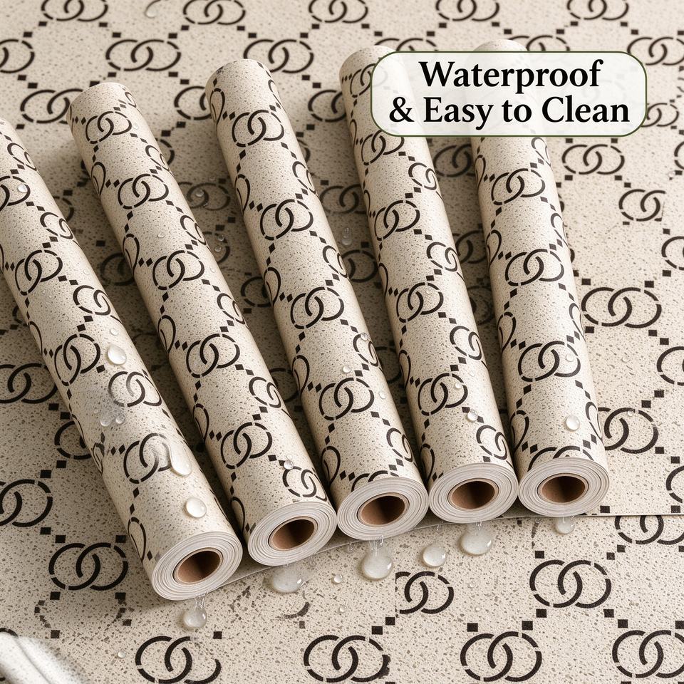 Retro Wallpaper with Small Floral Patterns, Cream Style Wallpaper, Self ...