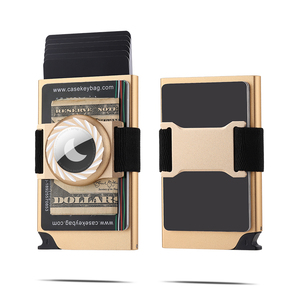 2024 nouveauté métal portefeuille porte-cartes Rfid bloquant minimaliste mince crédit Pop Up porte-carte pour Apple <span class=keywords><strong>Airtag</strong></span> portefeuille - Product Image 1