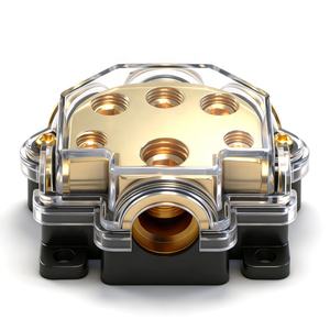 高品質ケーブル電気自動車用1*2GA入力-1*4GA*2+2*8GA*2出力カーオーディオビデオ接地電源分配ブロック端子 - Product Image 1