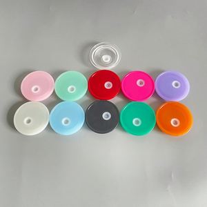 BPA Free Safe Eco-friendly Plastic Colorful Replacement Lids for 12oz 15oz <b>Double</b> <b>Wall</b> Snow Globe Glass Can - Product Image 4