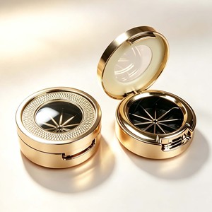 Round Empty Compact Powder Case with Transparent Window ABS <b>Plastic</b> Eyeshadow Cosmetic Packaging Custom Color & Logo - Product Image 1