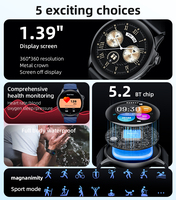 Yesido BT5.2 Montre Connectée Bluetooth Écran Large Détection Santé Longue Autonomie Étanche