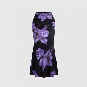 Nuova Gonna Sottogonna da Donna Stile Europeo Americano 2026, Casual Resort, a <span class=keywords><strong>Sirena</strong></span>, Lunghezza Media, Antirughe, in Seta Spazzolata Effetto Latte - Product Image 3