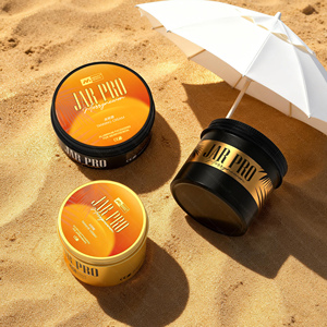 Crème bronzante en pot rond en aluminium noir 250ml-360ml, contenant métallique adapté aux produits de douche <span class=keywords><strong>solaire</strong></span>, étiquette autocollante pour boîte en aluminium. - Product Image 2