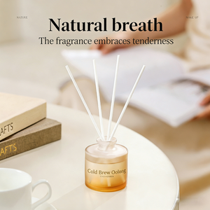 Coffret Diffuseur d'Arômes Écologique – Bouteille en Verre Doré, Bâtonnets Sans Alcool, Parfum Durable pour la Maison - Product Image 5