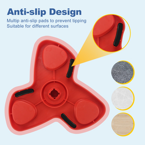 Jouet interactif pour chien : Distributeur de friandises à 3 niveaux rotatifs avec 2 zones de léchage et 9 couvercles amovibles pour une alimentation lente - Product Image 4