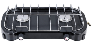 Réchaud à gaz portable double foyer en acier inoxydable BBQ-128 pour camping extérieur, conception sécurisée, prise en charge des langues française et néerlandaise, haute performance - Product Image 2