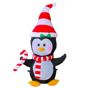 4FT Waterproof Hat Penguin Inflatable Christmas Balloon For Outdoor Party And Yard Decorations