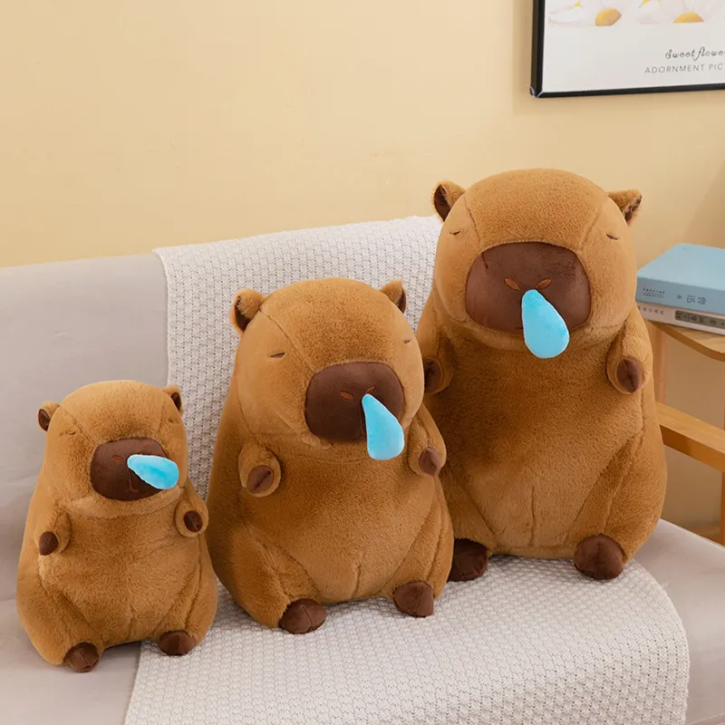 Horlama Capybara peluş oyuncak çocuk doğum günü hediyesi füme Snot peluş bebek olabilir