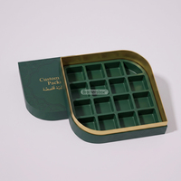 Caja de Regalo de Chocolate Premium Personalizada con Diseño de Hoja Estilo Dubái para Ramadán Kareem, con Inserto de EVA