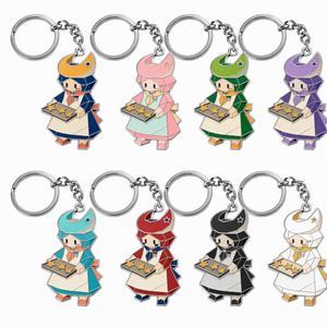 Porte-clés personnalisé en émail dur 3D géométrique Lune, en alliage de zinc de qualité supérieure, souvenir de personnage d'anime pour cadeau et collection de boulangerie - Product Image 5