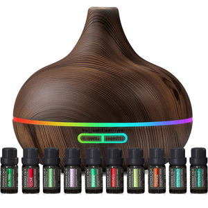 プレミアム調節可能な空気清浄機電気木材アロマエッセンシャルオイルディフューザー7色<span class=keywords><strong>LED</strong></span>ライト - Product Image 2