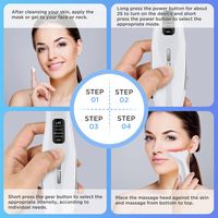 Tragbares Wiederaufladbares Nackenmassagegerät mit Vibration Mikrostrom Rot-Blau-Violett LED-Licht Heizfunktion Persönliches Pflegegerät