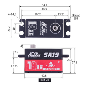原装AGF金属齿轮19KG智能绞车0.073s高压低剖面360度防水数字可编程无刷遥控汽车机器人 - Product Image 5