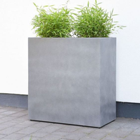 Vente directe d'usine, pot à fleurs rectangulaire en ciment, grand bac à plantes, revêtement en poudre, durable, écologique, pour la maison, le jardin, classique, intérieur