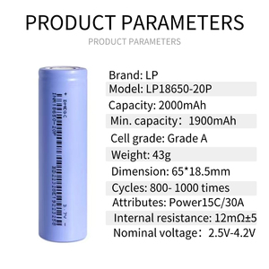 Batería LP 18650 2000MAH 2500MAH 2600MAH 2900MAH 3200MAH 5000MAH <span class=keywords><strong>3</strong></span>,65 MAH 18650 V Batería para batería de litio recargable - Product Image 4