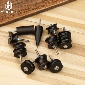 10 pièces multi-taille Blackwood Spirale Pôle Pointu En Cuir Outil De Meulage de Bord En Cuir Brunissoir Ensemble D'outils