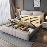 Modernes Minimalistisches 150x200cm/180x200cm Massivholzrahmen Napapijri Polsterung Luxuriöses Weiches Kopfteil Italienisches Minimalistisches Bett