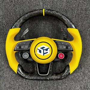 <span class=keywords><strong>Volant</strong></span> en fibre de carbone compatible avec Audi A4 B6 B7 R Line S3 8V RS3 8V S4 B8 A5 B8 R8 <span class=keywords><strong>Sline</strong></span> A3 8V A5 B8.5 B9 TT TTRS TTS Q3 Q5 Q7 - Product Image 1