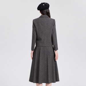 Wool Coat Women's Long Skirt Suit Formal Wear Autumn Winter 2025 Keep Warm Full Sleeve Woven Fabric - Product Image 3