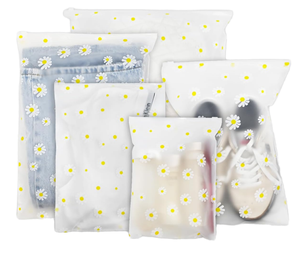 Sacs en plastique transparent givré avec fermeture éclair coulissante, personnalisables avec logo, en PE recyclable, pour l'emballage de chaussettes, vente en gros - Product Image 1