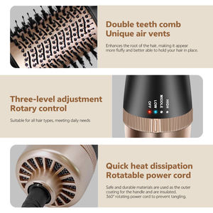 Cepillo Eléctrico Multifunción 2 en 1 para Rizar y Alisar el Cabello, Secador y Voluminizador con Calor, para Uso en Hoteles - Product Image 3