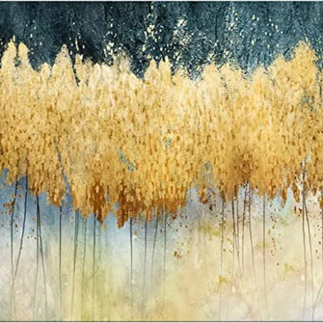 Canvas Wall Art Abstract Golden Forest Painting Modern Decor Abstract Canvas Prints