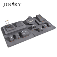 Jinsky personnalisé en microfibre bijoux à bricoler soi-même présentoir pour boucles d'oreilles bagues colliers ensemble de conteneurs portables