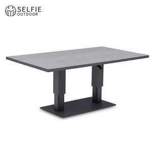 Muebles modernos para exteriores, juego de comedor para patio, 4 plazas, para jardín, hotel, patio, restaurante, mesa de altura ajustable. - Product Image 3