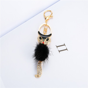 Luxury New Car Bag Charm Pendant Car Accessories Crystal <b>Fur</b> Ball <b>Fox</b> Keychain <b>for</b> Ladies Sparkly Rhinestone <b>Fox</b> Metal Key Chain - Product Image 4