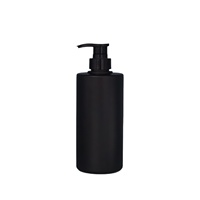 Botella de HDPE negra con hombro plano, a prueba de luz, con bomba dosificadora, tipo push, modelo universal 147, origen Guangzhou, suministro de fábrica.
