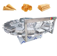 Machine professionnelle de fabrication de gaufres, gaufrier industriel automatique pour cornets de sucre roulés, machine à faire des cornets de crème glacée