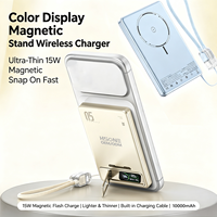 DB30 15W Mag Wireless 22.5W PD Power Bank Câble détachable avec lanière Affichage intelligent Béquille Montre 5000/10000mAh