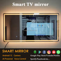 Espejo Inteligente Multifuncional para Baño de Hotel, Espejo con TV LED y Control por Voz, Pantalla Táctil Android 15, Espejo Mágico