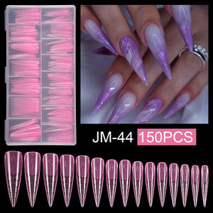 Logo Oem 150 unids/caja Stilettos plástico puntas de <span class=keywords><strong>uñas</strong></span> formas Gel constructor molde acrílico Gel extensión <span class=keywords><strong>Rosa</strong></span> <span class=keywords><strong>uñas</strong></span> forma dual - Product Image 3