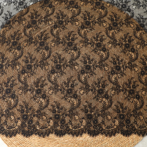 Erkoumi, 59 pulgadas, negro, blanco, nailon, encaje Floral, borde de pestañas, bordado, tela de encaje Chantilly francés para decoración del hogar, costura de prendas - Product Image 2