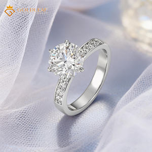 Bague de fiançailles classique en or blanc avec diamant de laboratoire rond brillant Goldleafgem DEF VVS 3 carats certifié IGI - Product Image 2