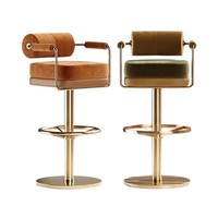 Chinnovation Chaise de bar commerciale en acier inoxydable, style luxe léger, tabouret haut réglable et pivotant, mobilier de bar pour hôtel et café, garantie 1 an