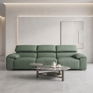 Sofá Cama Reclinable Moderno Keynes de Tres Plazas, con Respaldo Acolchado de Cuero PU, Brazos Acolchados y Patas de Metal, Mueble para Sala de Estar - Product Image 1