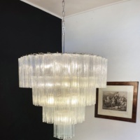 Lustre moderne vintage américain élégant luxe 4 couches en verre de Murano pour salon salle à manger chambre et hôtel