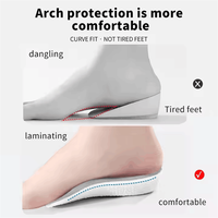 Semelle intérieure en mousse à mémoire de forme Semelle orthopédique pour soutien de la voûte plantaire Baskets Semelle intérieure de levage du talon
