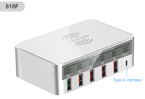 תחנת טעינה אלחוטית עם רכזת USB USB תצוגה חשמלי lcd תצוגת נסיעות שקע מתאם pd פונקציה לשימוש ביתי או במשרד - Product Image 4