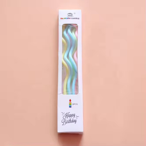 Direct Factory <b>Supply</b> Creative Curved Shaped Birthday <b>Cake</b> Candles Multi Color <b>Decorative</b> Wax Candles For Birthday Party - Product Image 2