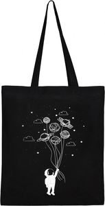 Sac fourre-tout en toile recyclée, écologique, personnalisé, noir, pour courses, pain, épicerie, plage - Product Image 5